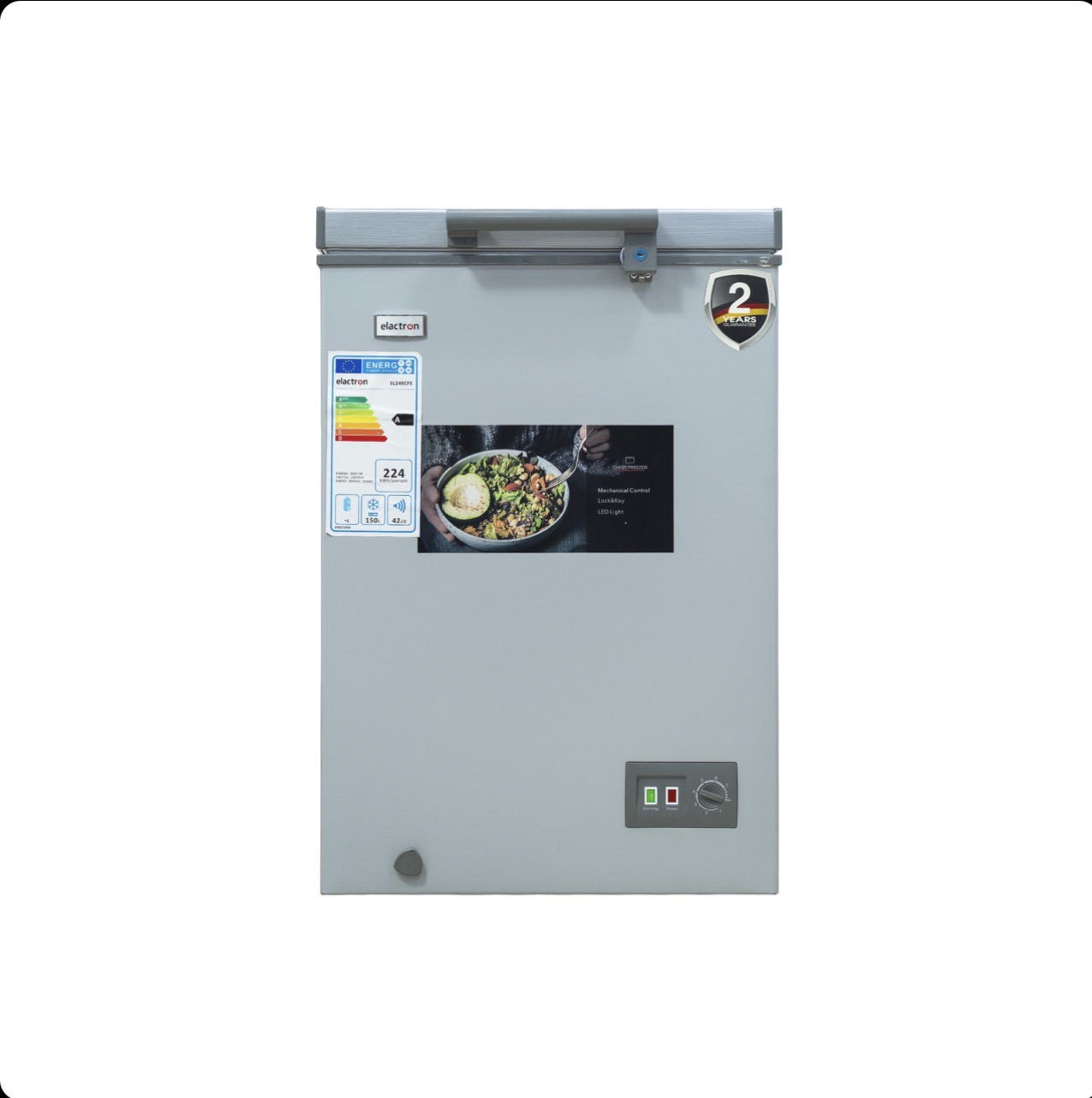 Congélateur horizontal – 150 Litres, Inox Gris